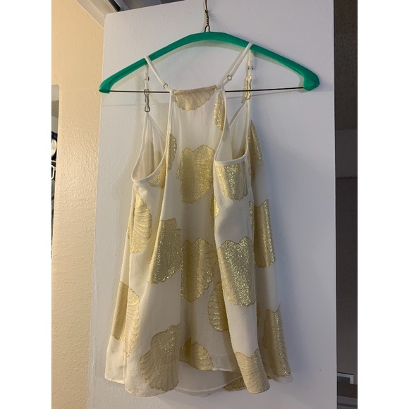 Lilly Pulitzer Gold Shell Tank Top RARE Print - Picture 3 of 3